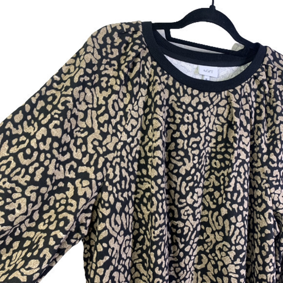 THE GET Black &‎ Tan Animal Print Sweatshirt Dress - Picture 3 of 9